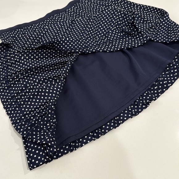 J Crew Navy Polka Dot Pleated Skirt - Picture 10 of 10